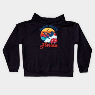 Miami Florida Beach Surf Summer Vacation Kids Hoodie